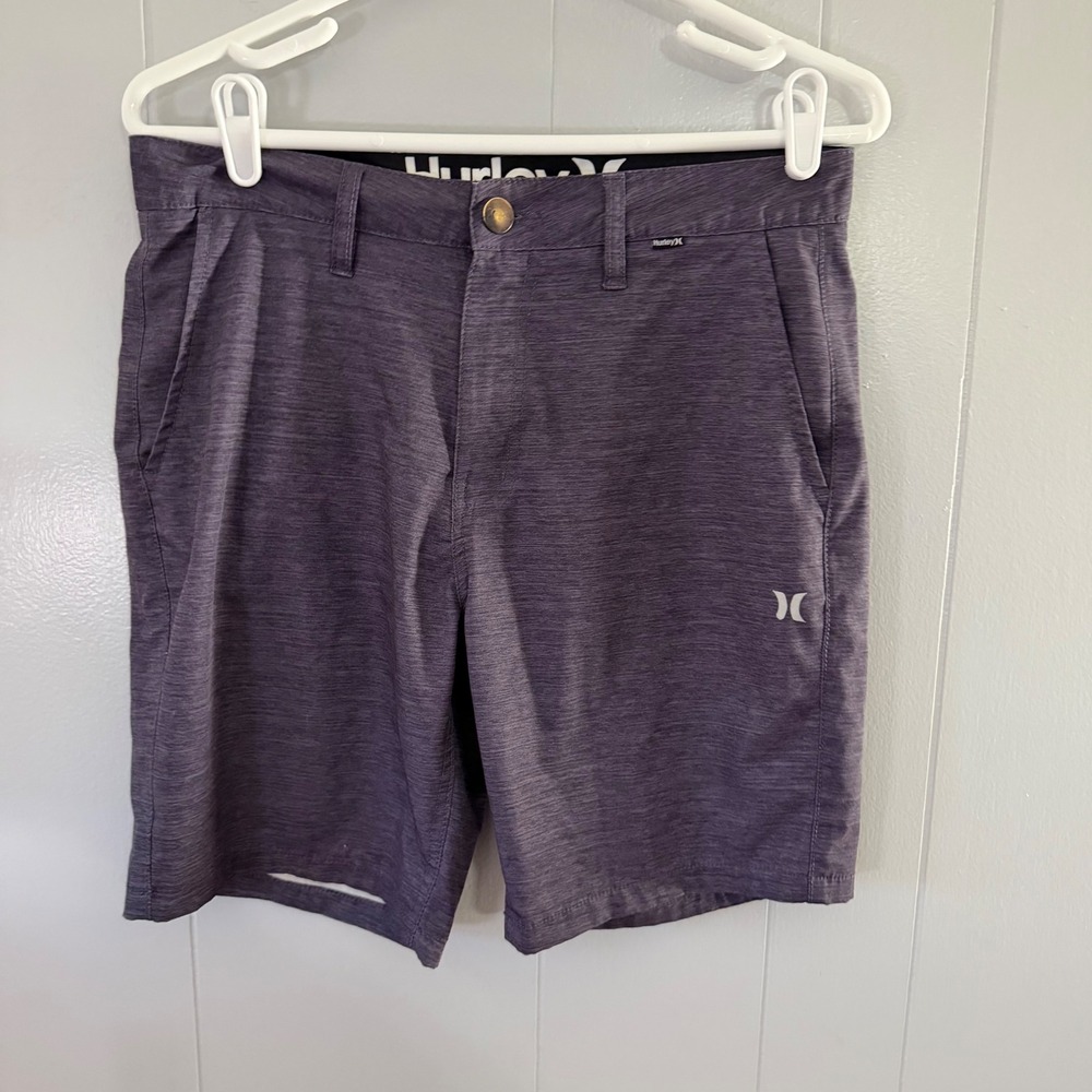 Hurley Hybrid Board Shorts Mens 30‎ Purple Heathered Quick Dry Walk Shorts